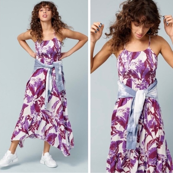 Free People Dress Womens XS Intimately FP Heat Wave Floral Strappy Tropical Maxi - Picture 6 of 10